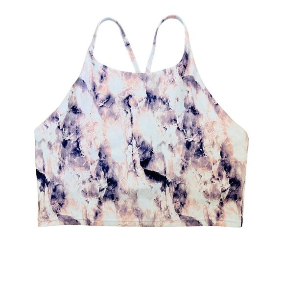 Old Navy Powersoft Marbled Pink Purple White Racerback Sports Bra XL - Picture 1 of 5